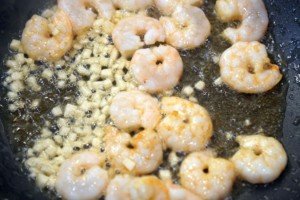 Garnelen und Knoblauch