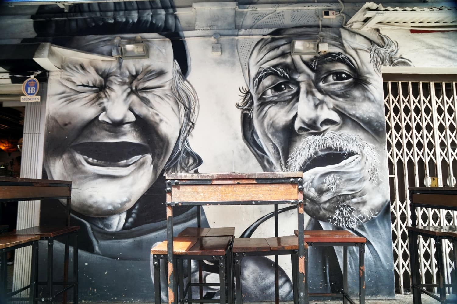 schwarz-weiß Street Art